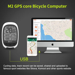 Meilan M2 GPS Cycling/Bike Computer Speedometer with ANT+ Function, Heart rate and Power Compatible