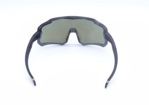 DARCS Draft Sports Sunglasses with Interchangeable Jaw Piece - 100% UV Protection - Black Frame with Blue Revo Lens and Extra Grey Jaw