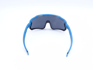 DARCS Draft Sports Sunglasses with Interchangeable Jaw Piece - 100% UV Protection - Blue Frame with Grey Lens and Black Jaw