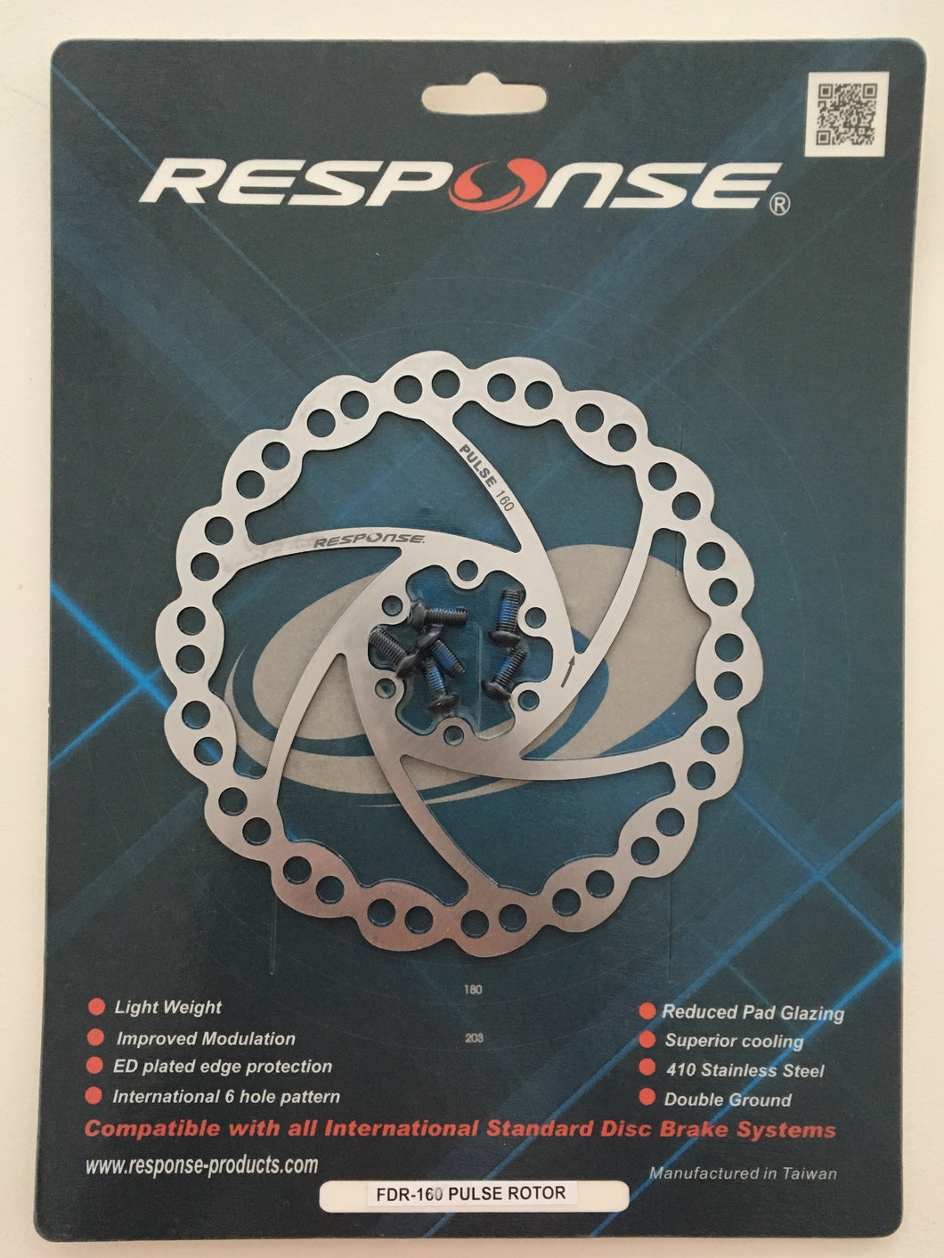 Response Pulse Disc Brake Rotor with Bolts - 160, 180